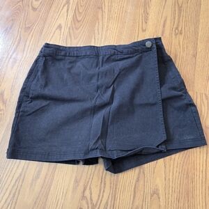 One 5 One Black Skort Cotton Mini Skirt Shorts Basic Classic 5" Inseam Basic XL
